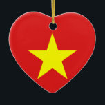 Vietnam Flag Yellow Star Heart Ornament<br><div class="desc">Vietnam vlag. Ontwerp op het hart ornament. Overeenkomende kleding,  accessoires,  kantoor,  thuisproducten en meer...  Vergeet het hele collectie niet.</div>