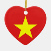 Vietnam Flag Yellow Star Heart Ornament (Voorkant)