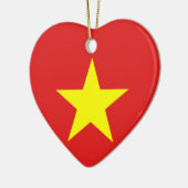 Vietnam Flag Yellow Star Heart Ornament (Links)