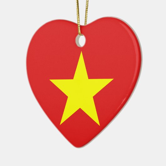 Vietnam Flag Yellow Star Heart Ornament (Links)