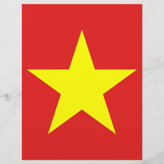 Vietnam Flag Yellow Star Letterhead (Voorkant)