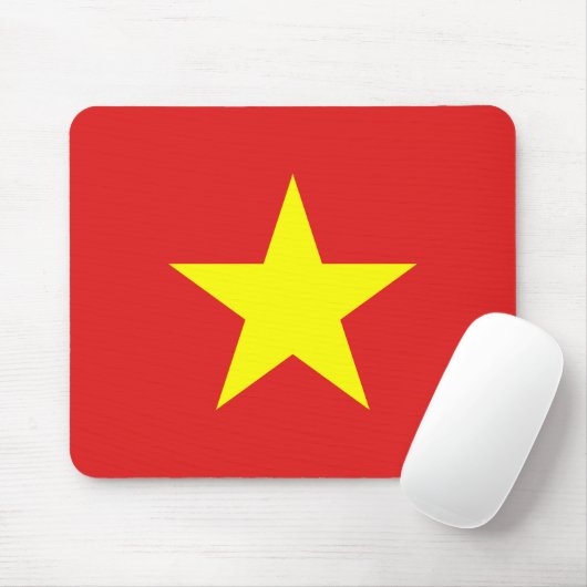 Vietnam Flag Yellow Star Mousepad Muismat (Met muis)