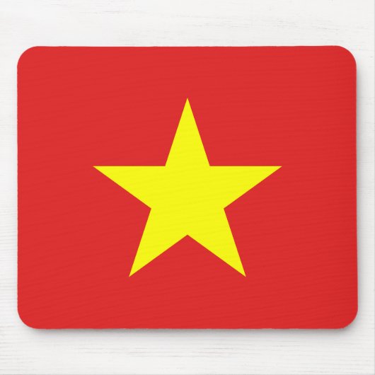 Vietnam Flag Yellow Star Mousepad Muismat (Voorkant)