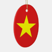 Vietnam Flag Yellow Star Oval Ornament (Rechts)