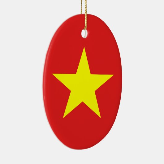 Vietnam Flag Yellow Star Oval Ornament (Rechts)