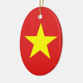 Vietnam Flag Yellow Star Oval Ornament (Links)