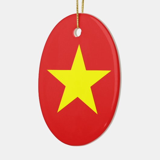 Vietnam Flag Yellow Star Oval Ornament (Links)