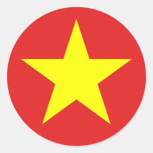 Vietnam Flag Yellow Star Ronde Sticker