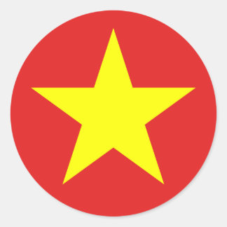 Vietnam Flag Yellow Star Ronde Sticker