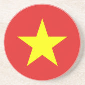 Vietnam Flag Yellow Star Round Onderzetter (Voorkant)