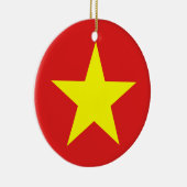 Vietnam Flag Yellow Star Round Ornament (Rechts)