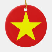 Vietnam Flag Yellow Star Round Ornament (Voorkant)
