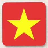 Vietnam Flag Yellow Star Square Onderzetter (Voorkant)