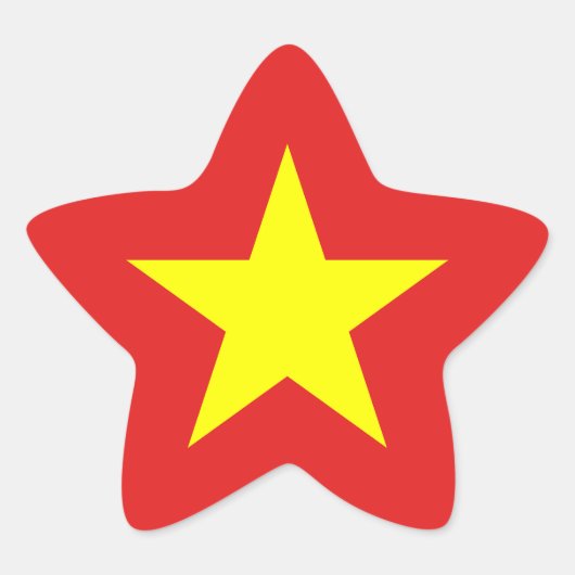 Vietnam Flag Yellow Star-Sticker Ster Sticker (Voorkant)