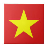 Vietnam Flag Yellow Star-Tegel Tegeltje (Voorkant)