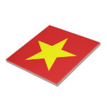 Vietnam Flag Yellow Star-Tegel Tegeltje<br><div class="desc">Vietnam vlag. Ontwerp op keramische tegel. Overeenkomende kleding,  accessoires,  kantoor,  thuisproducten en meer...  Vergeet het hele collectie niet.</div>