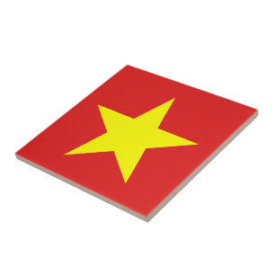 Vietnam Flag Yellow Star-Tegel Tegeltje