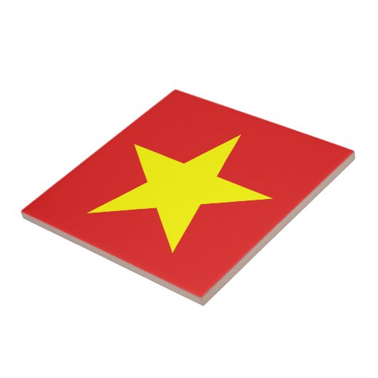 Vietnam Flag Yellow Star-Tegel Tegeltje (Zijkant)