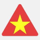 Vietnam Flag Yellow Star Triangle Sticker (Voorkant)
