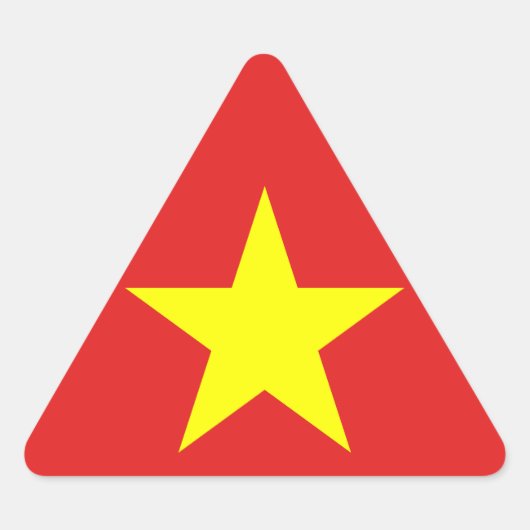 Vietnam Flag Yellow Star Triangle Sticker (Voorkant)