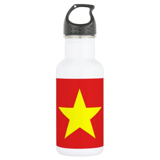 Vietnam Flag Yellow Star Water Bottle Waterfles (Voorkant)