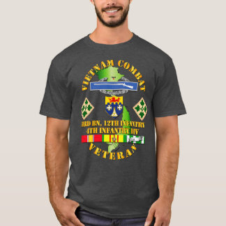 Vietnam Gevecht Infanterie Veteraan w 3e Bn 12e In T-shirt