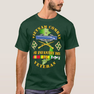 Vietnam Gevecht Infanterie Veteraan w 4th Inf Div T-shirt