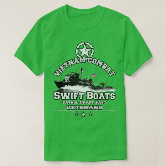 Vietnam Gevecht Veteraan PCF Swift Boat T-shirt (Design voorkant)