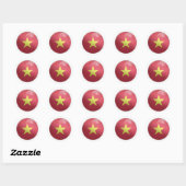 Vietnam Glossy Circle Flag Ronde Sticker (Vel)