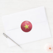 Vietnam Glossy Circle Flag Ronde Sticker (Envelop)