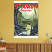 Vietnam grot cartoon reisposter canvas afdruk (Insitu (Woonkamer))
