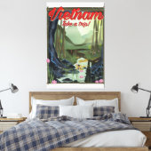 Vietnam grot cartoon reisposter canvas afdruk (Insitu (Slaapkamer))