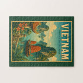 Vietnam Ha Long Bay Illustratie Reis Kunst Retro Legpuzzel (Horizontaal)