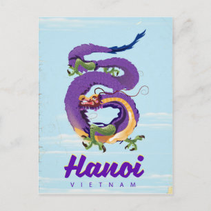 Vietnam Hanoi vintage draak reisposter Briefkaart