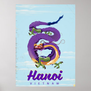 Vietnam Hanoi vintage draak reisposter Poster