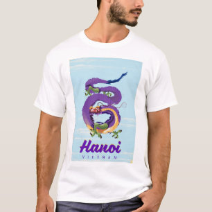 Vietnam Hanoi vintage draak reisposter T-shirt