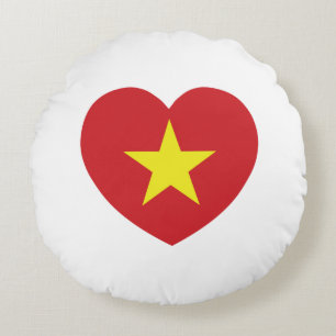 Vietnam Hartenvlag Rond Kussen