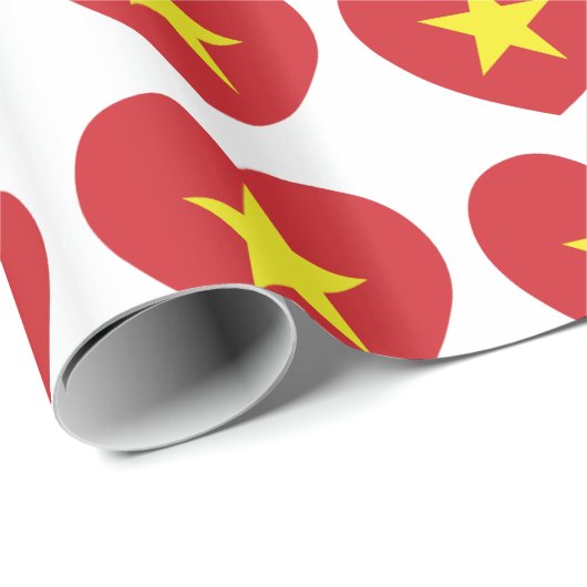 Vietnam Heart Flag Cadeaupapier (Rol Hoek)