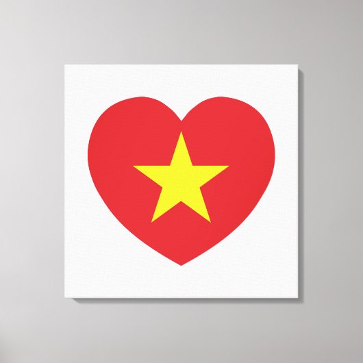 Vietnam Heart Flag Canvas Afdruk (Voorkant)