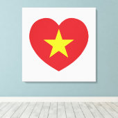 Vietnam Heart Flag Canvas Afdruk (Insitu (Houten vloer))