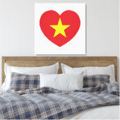 Vietnam Heart Flag Canvas Afdruk (Insitu (Slaapkamer))