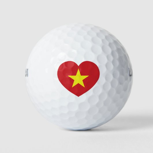 Vietnam Heart Flag Golfballen (Voorkant)
