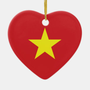 Vietnam Heart Flag Keramisch Ornament