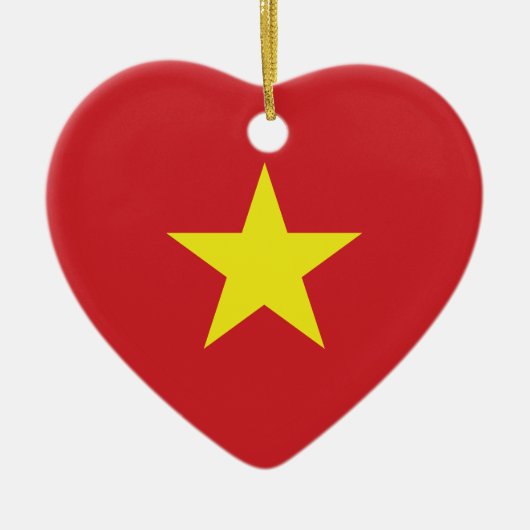 Vietnam Heart Flag Keramisch Ornament (Voorkant)