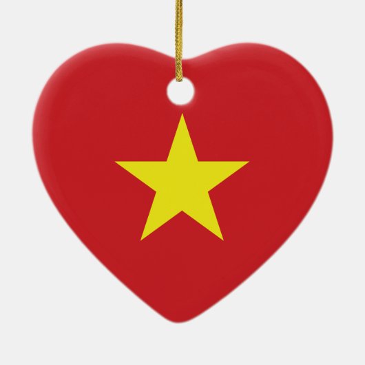 Vietnam Heart Flag Keramisch Ornament (Achterkant)