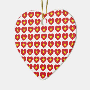 Vietnam Heart Flag Keramisch Ornament
