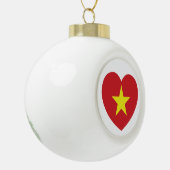 Vietnam Heart Flag Keramische Bal Ornament (Links)