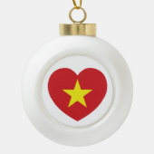 Vietnam Heart Flag Keramische Bal Ornament (Voorkant)