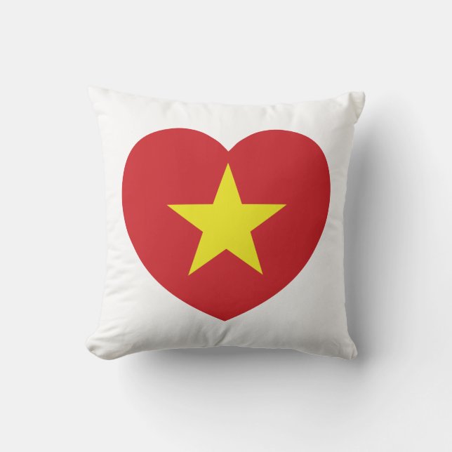 Vietnam Heart Flag Kussen (Voorkant)