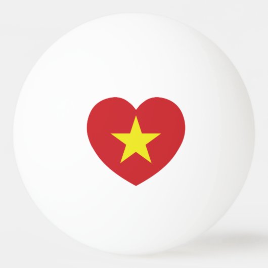 Vietnam Heart Flag Pingpongbal (Voorkant)
